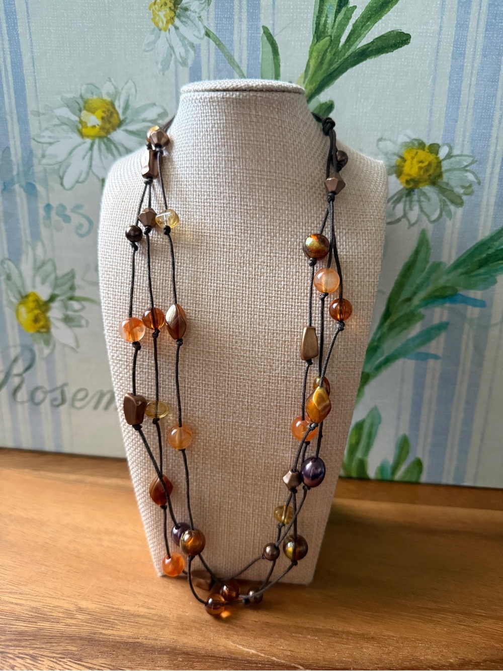 Layered Amber Bead Necklace - Women Jewelry